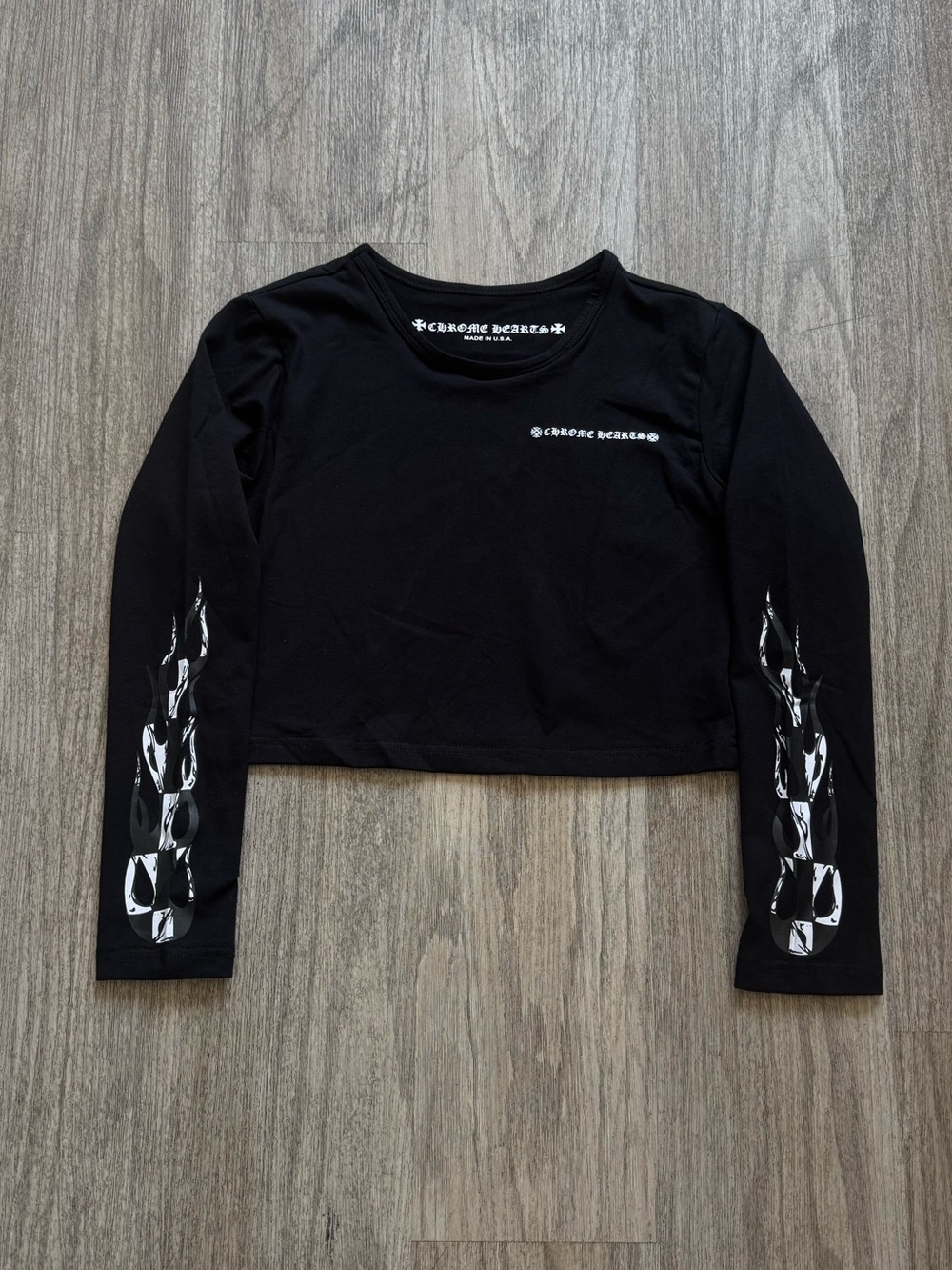 Chrome hearts cropped long sleeve t shirt
